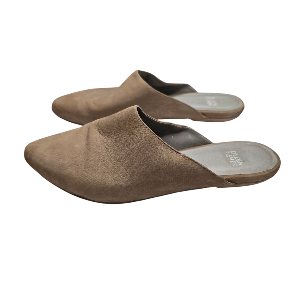 Eileen Fisher Tan Slide On Mules 8 - Picture 5 of 7